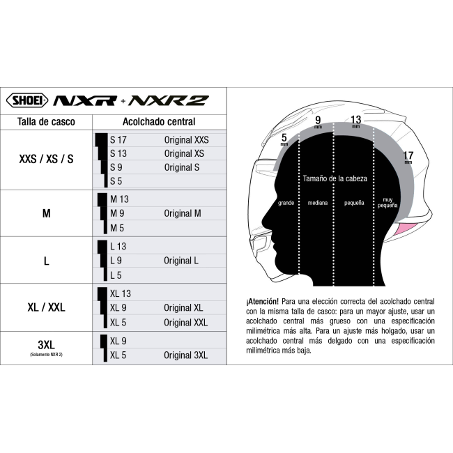 Recambio Shoei Acolchado Central Tipo E