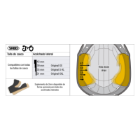 Recambio Shoei Acolchado Lateral Tipo JO