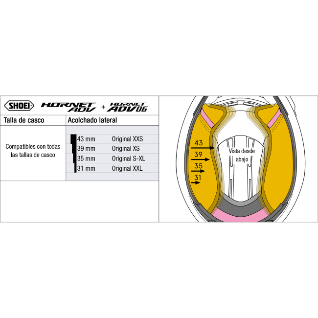 Recambio Shoei Acolchado Lateral Tipo H