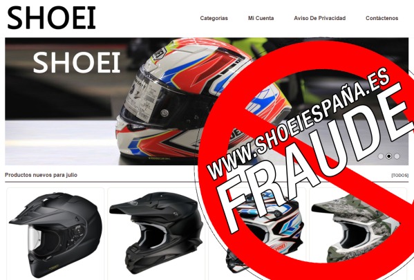 WWW.SHOEIESPAÑA.ES Web fraudulenta