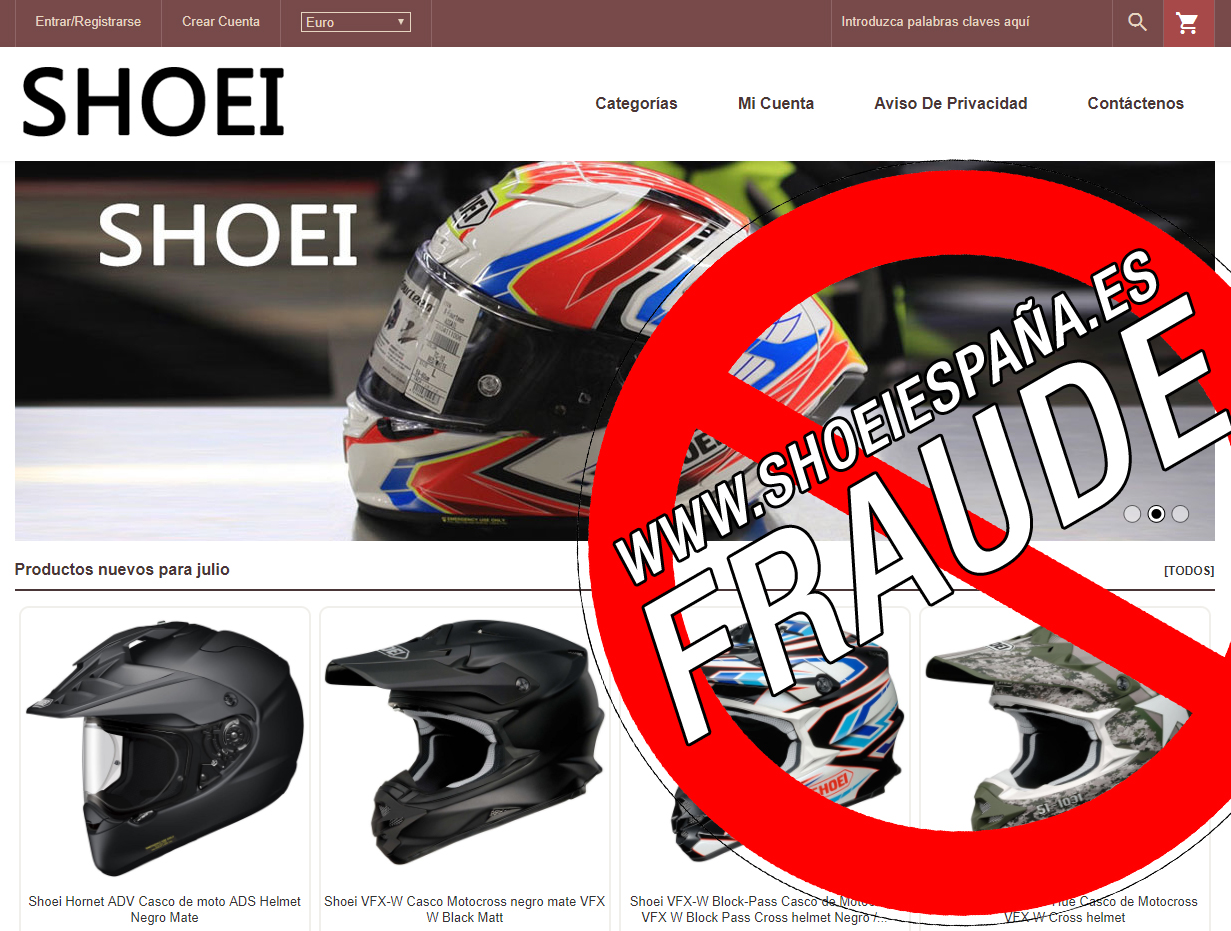 WWW.SHOEIESPAÑA.ES Web fraudulenta