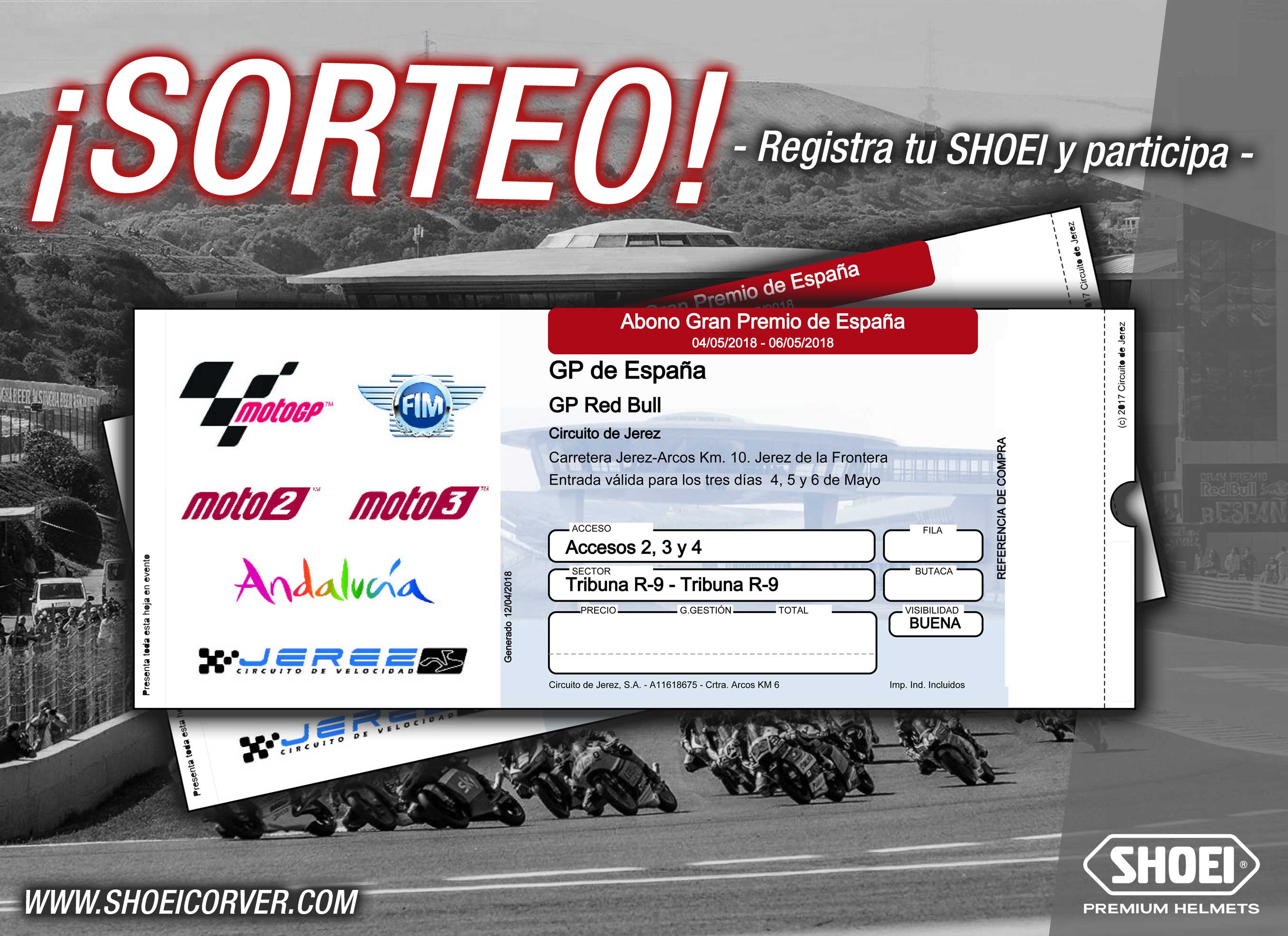 REGISTRA TU SHOEI - ¡SORTEO 2 entradas para el GP de Valencia de MotoGP!