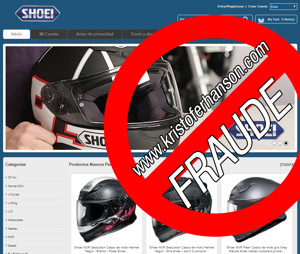 ¡Atención! WWW.KRISTOFERHANSON.COM Web fraudulenta